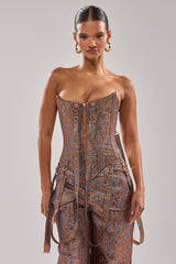 CHECK IT OUT BROCADE BRONZE CORSET