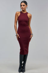 CUTIE PIE KNIT MIDI DRESS IN PLUM