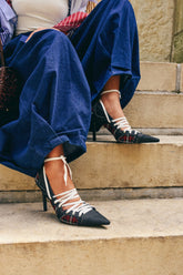 AZALEA WANG FIRE STRING PLAID SPORTY PUMP