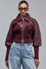 BETTER LUCK NEXT TIME FITTED BOMBER IN BURGUNDY