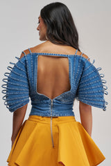 DENIM ON DENIM BLOUSE