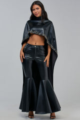 ALL ABOUT THE DROP TURTLENECK HIGH-LOW BLOUSE