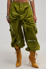 DO THE MOST TIE FRONT JOGGER IN OLIVE