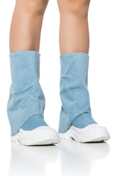 AZALEA WANG MELLICENT DENIM FOLD OVER SNEAKER