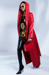 COME ON MR DJ PLEATHER TRENCH DRESS