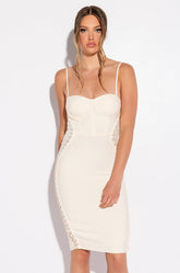 DATE NIGHT BANDAGE MIDI DRESS IVORY