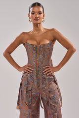 CHECK IT OUT BROCADE BRONZE CORSET