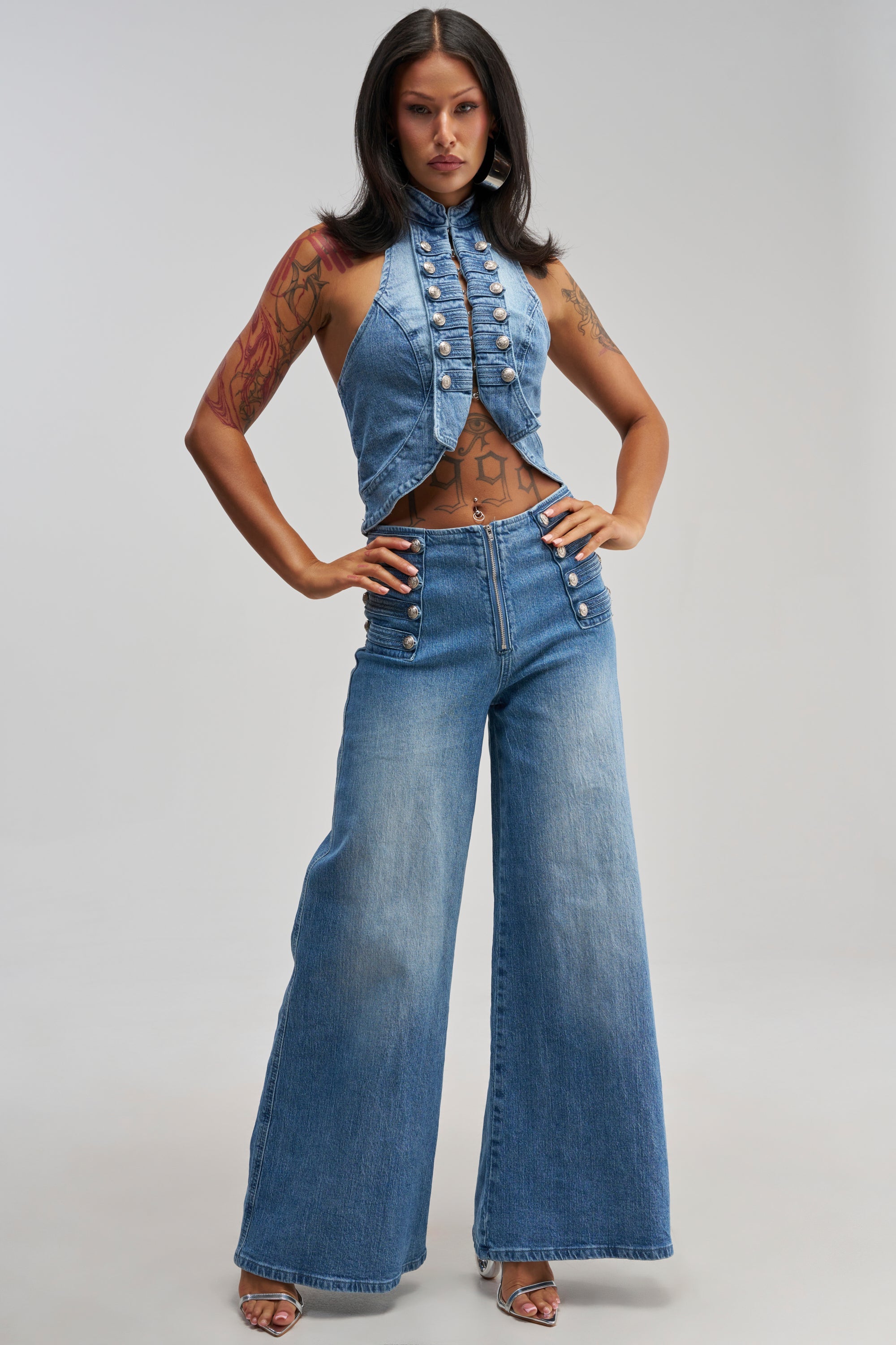 ALIGNED MILITARY DENIM TOP