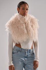 COCO CROPPED FUR VEST IN BEIGE
