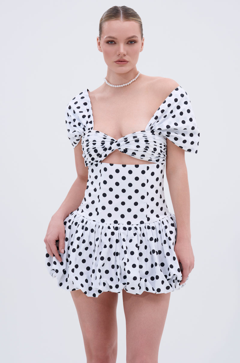 CUTEST ONE AT THE FUNCTION POLKA DOT MINI DRESS