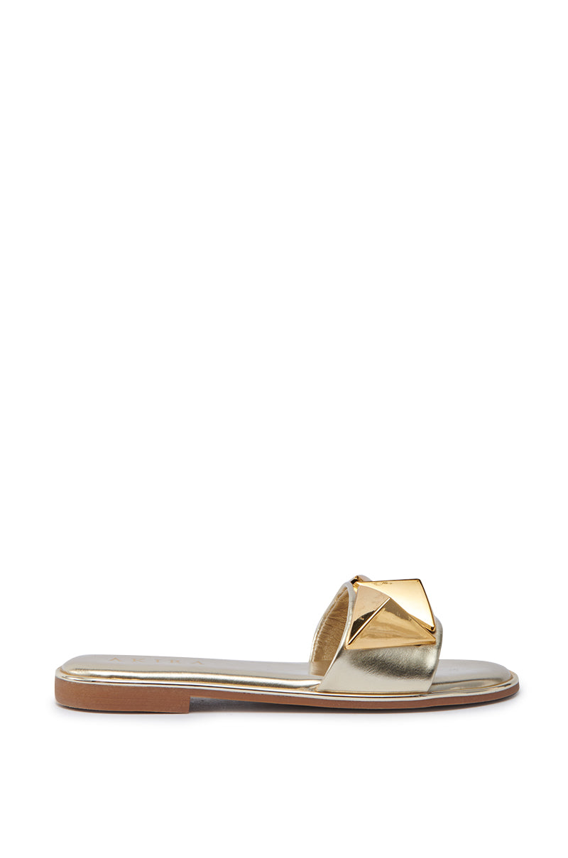 AKIRA BENNO GOLD FLAT SANDAL