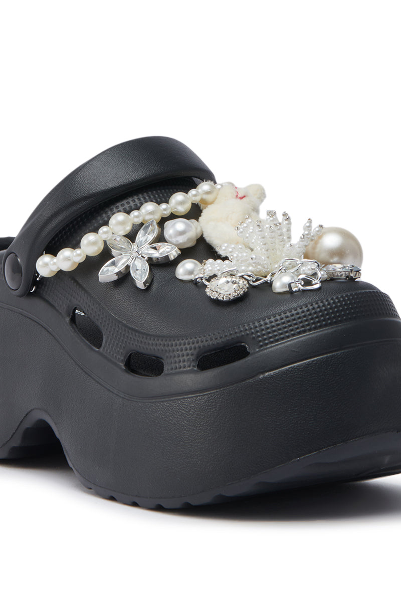 AZALEA WANG DAVIES BLACK PEARL RHINESTONE FLAT
