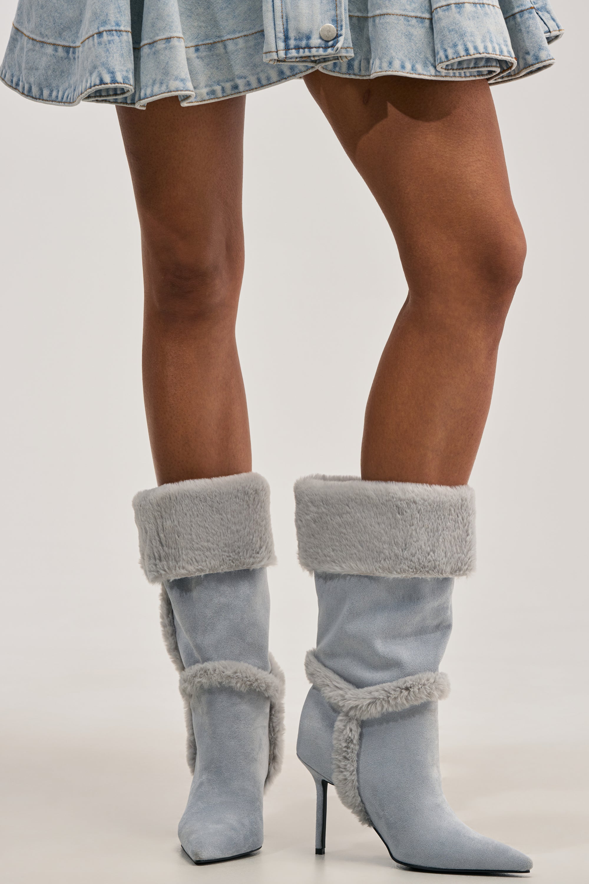 AZALEA WANG DROWSY BLUE STILETTO BOOT