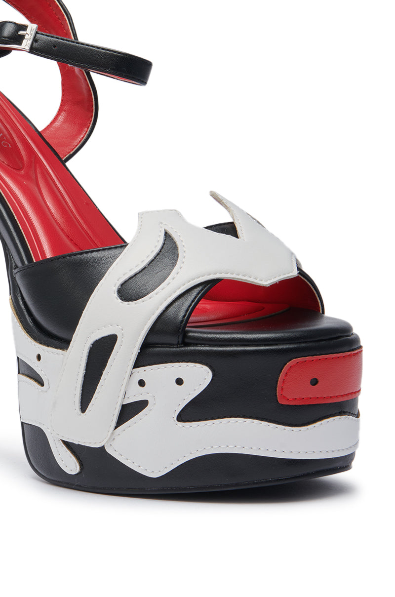 AZALEA WANG EINAR BLACK MULTI PLATFORM STILETTO
