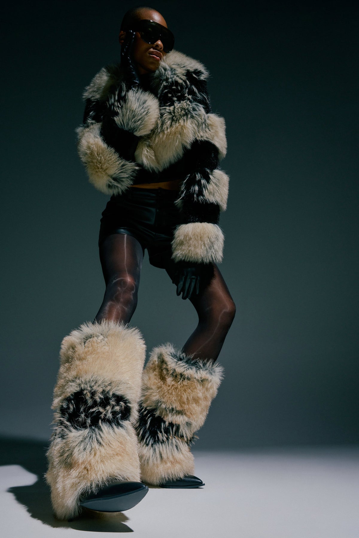 AZALEA WANG EKKO MULTI FUR STILETTO BOOT