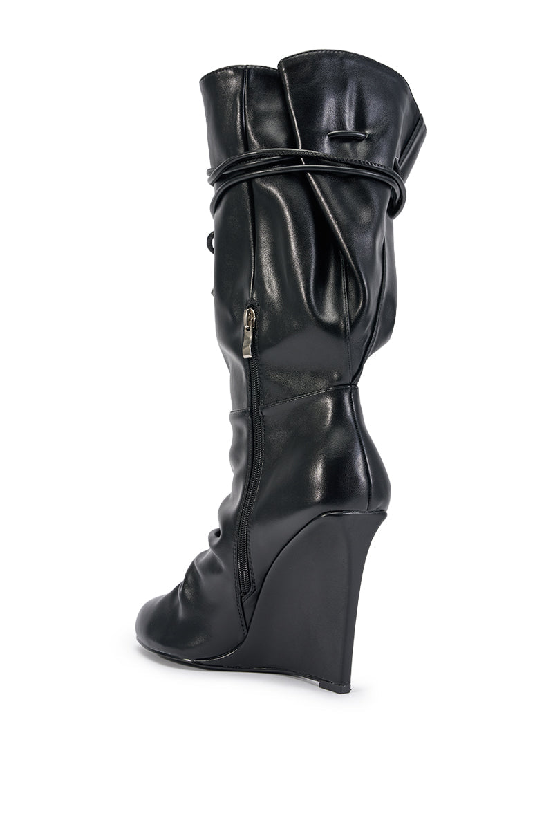 AZALEA WANG FORGE BLACK WEDGE BOOT