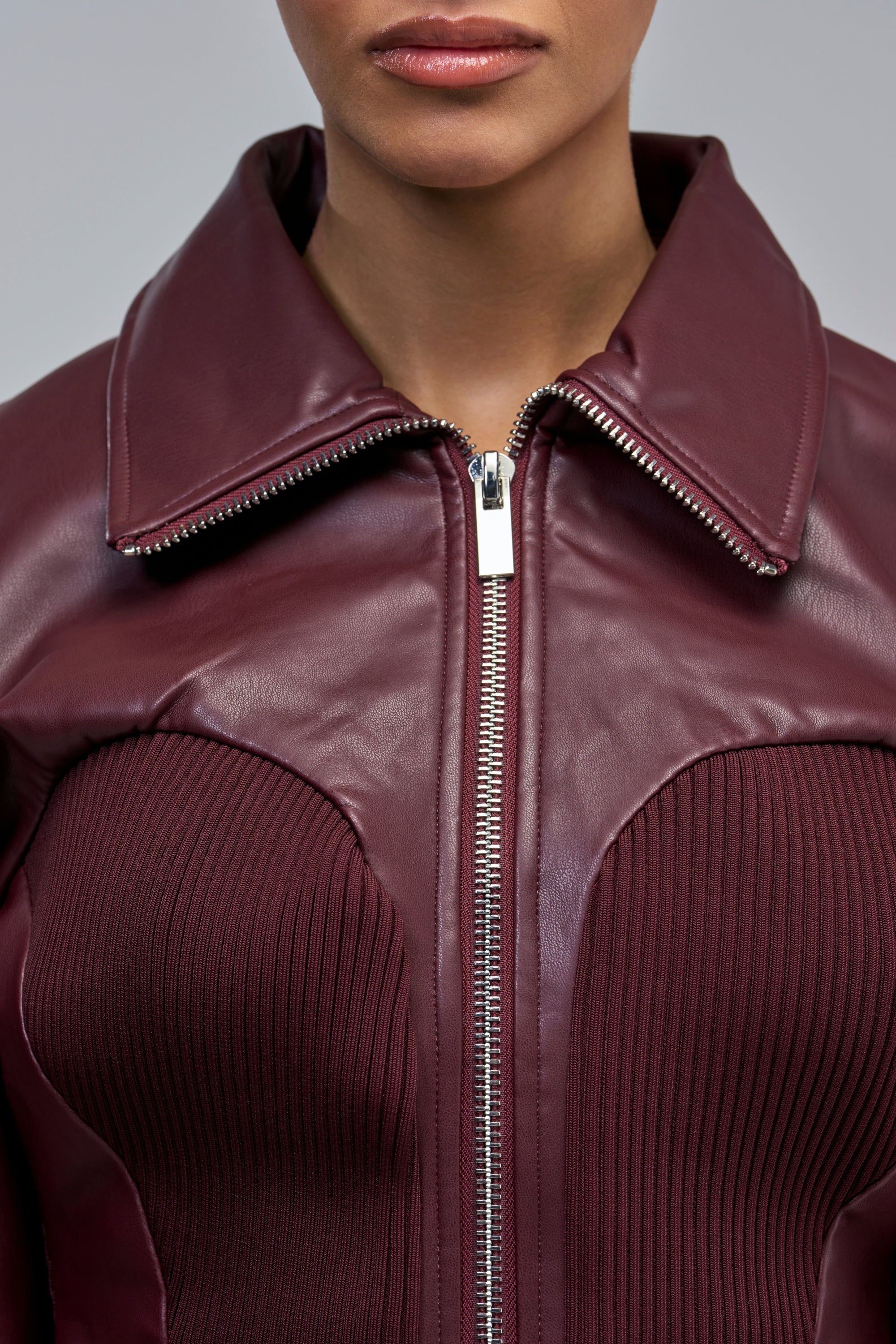 BETTER LUCK NEXT TIME FITTED BOMBER IN BURGUNDY