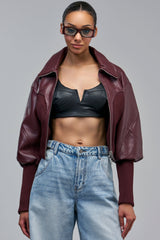 BETTER LUCK NEXT TIME FITTED BOMBER IN BURGUNDY