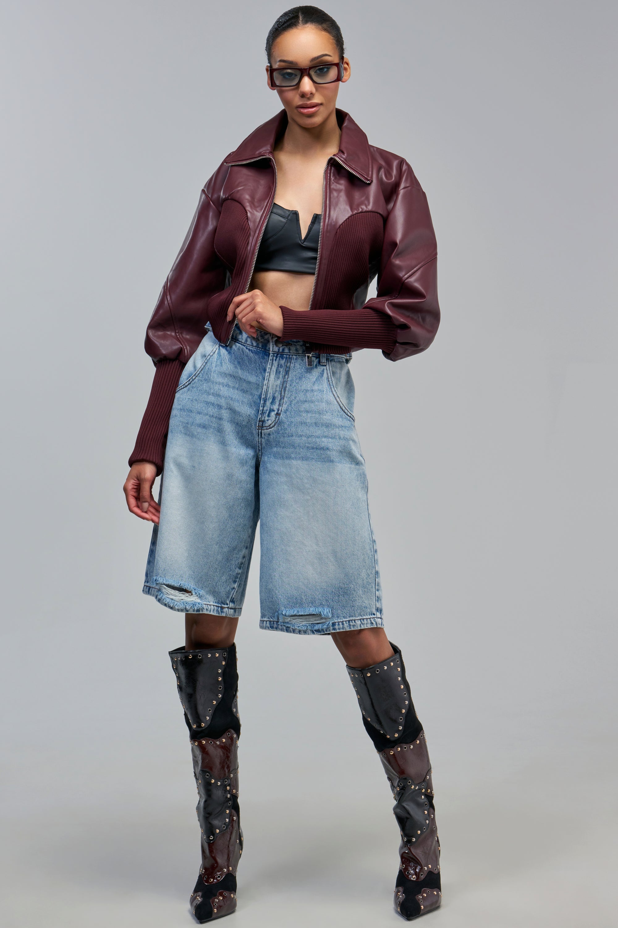 BETTER LUCK NEXT TIME FITTED BOMBER IN BURGUNDY