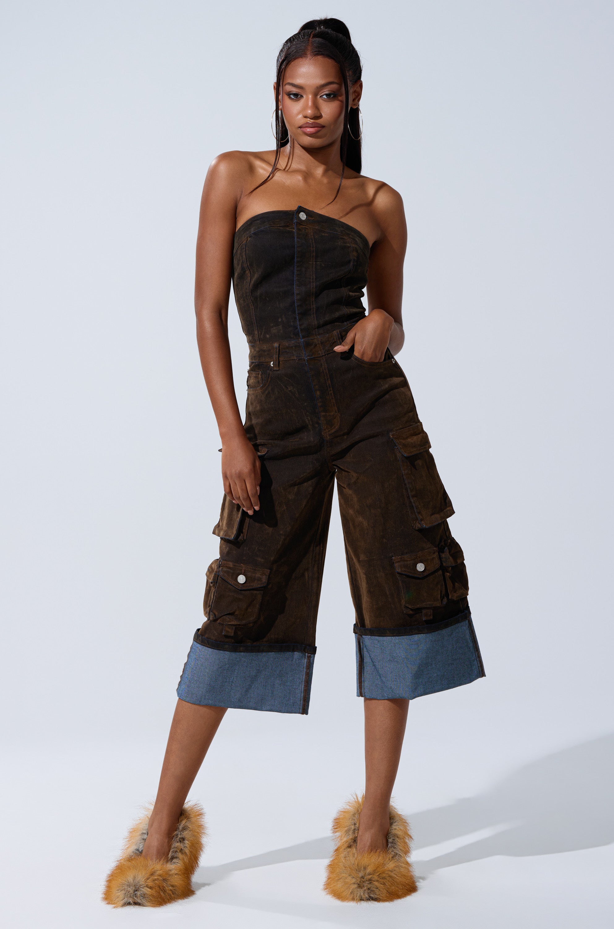 ALICIA CROPPED CARGO JUMPSUIT