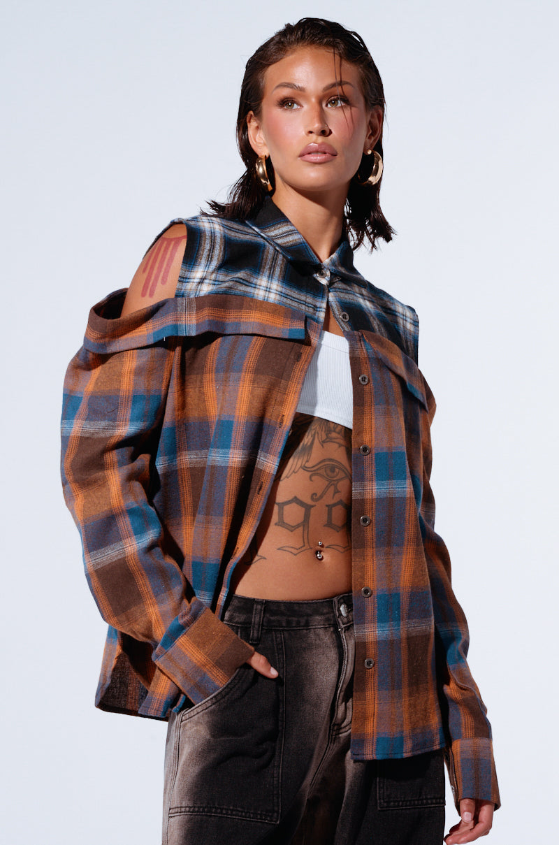 ALL IN A DAYS WORK BUTTON DOWN FLANNEL SHIRT