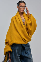 CRAZY FOR YOU CROSS FRONT SWEATER IN MUSTARD