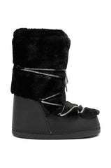 AZALEA WANG KARMELA BLACK FUR MOON BOOT