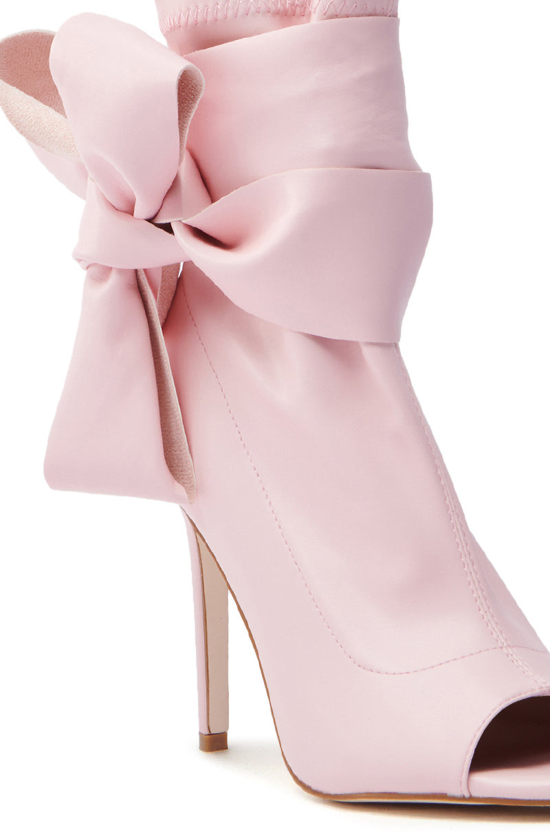 AZALEA WANG KLARICE PINK OPEN TOE BOOTIE