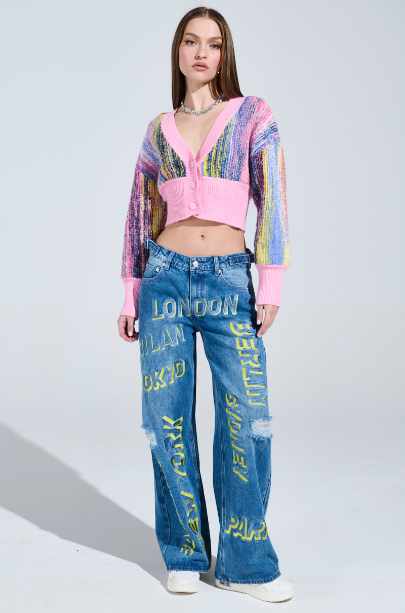 COLOR POP CROPPED CARDIGAN