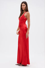 ALL ABOUT ME SATIN MAXI DRESS