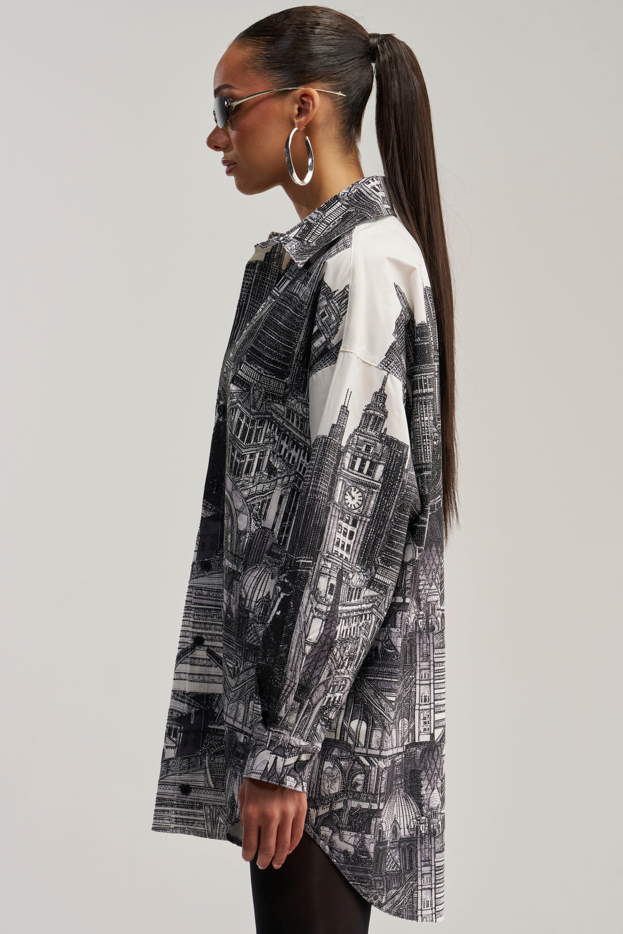 ALL AROUND THE WORLD POPLIN MINI DRESS