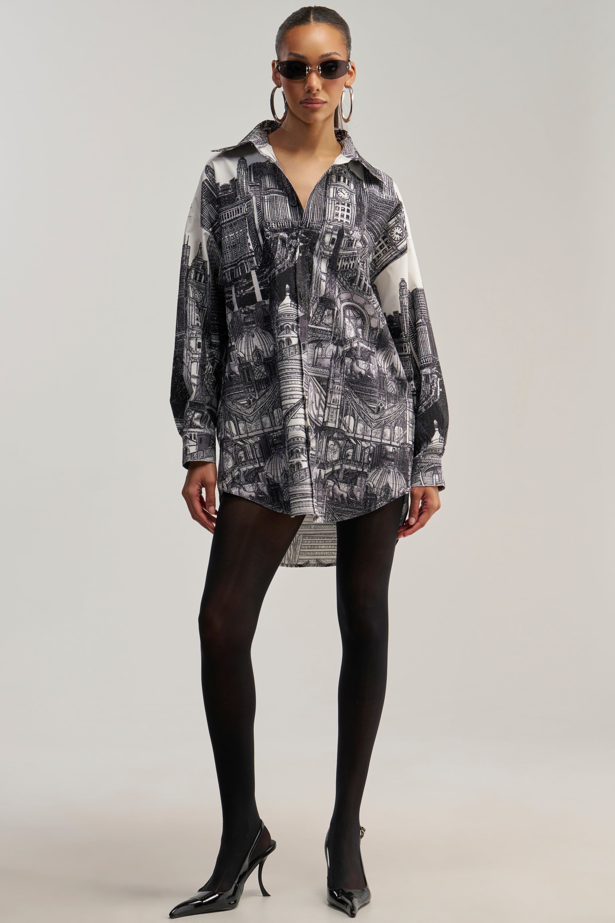 ALL AROUND THE WORLD POPLIN MINI DRESS