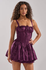 DANCE WITH ME MINI DRESS IN PLUM