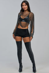 DANCING QUEEN RHINESTONE CHAIN TOP