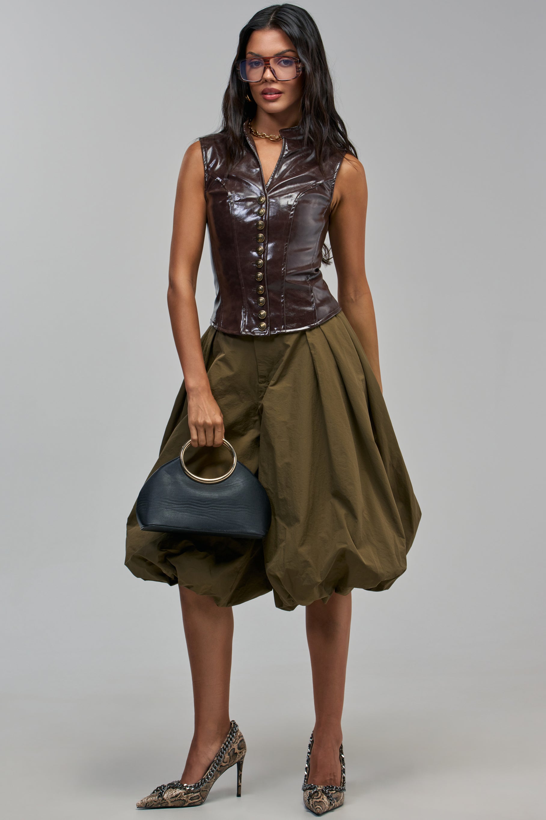 DOLLY FAUX LEATHER TOP