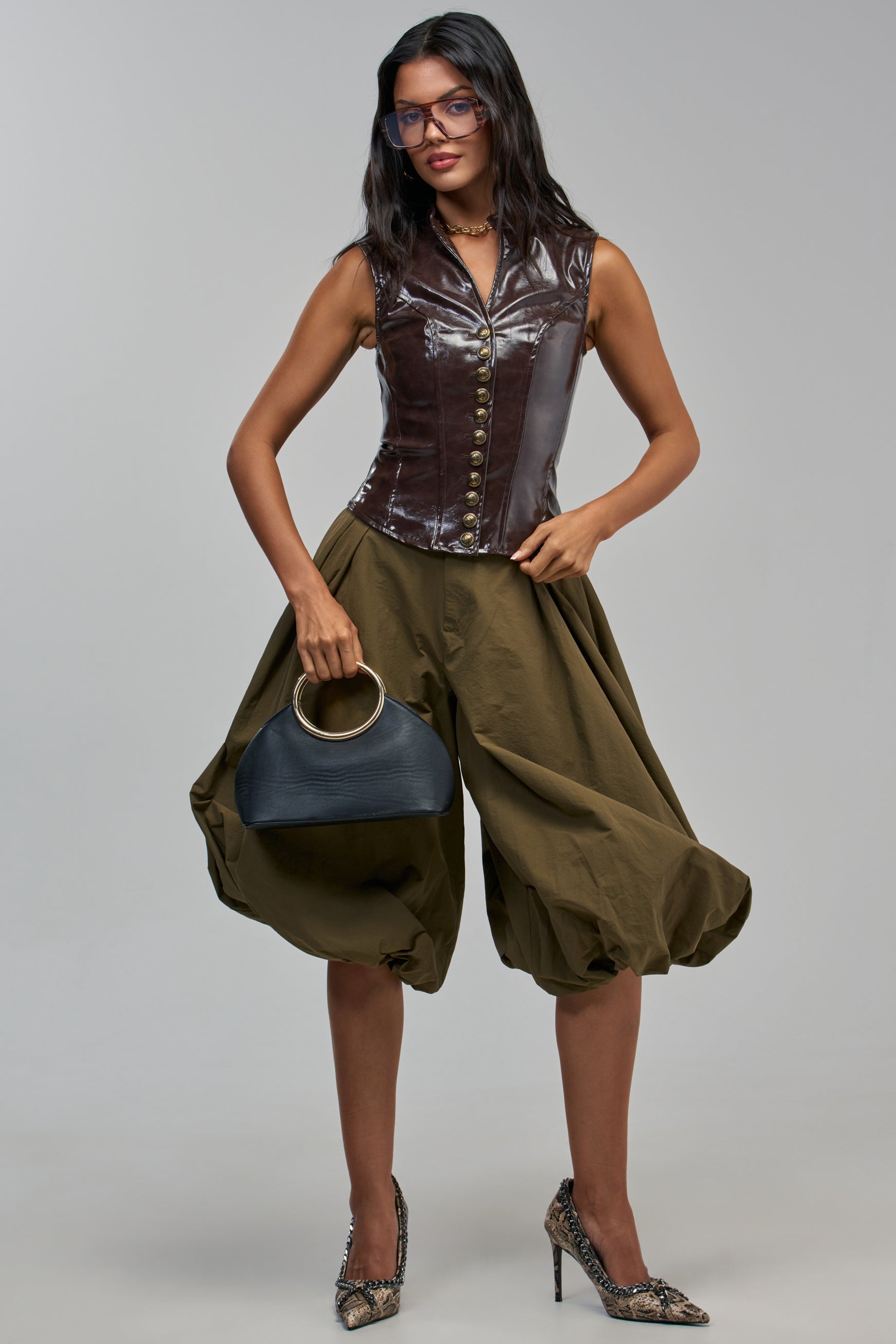 DOLLY FAUX LEATHER TOP