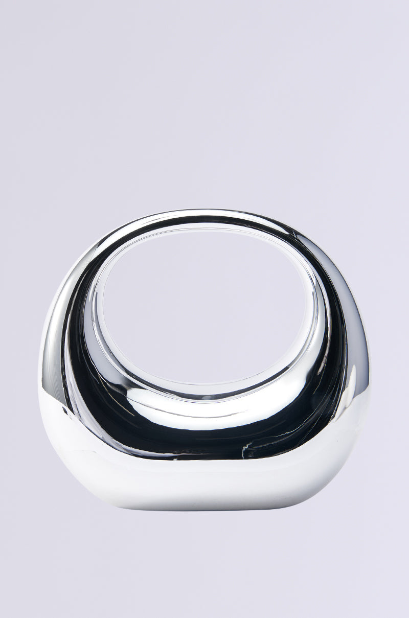 ALL I SEE IS CHROME TOP HANDLE PURSE