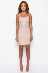 AIN'T WORRIED BANDAGE RHINESTONE MINI DRESS
