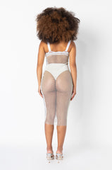ALL DAY BABY RHINESTONE MESH TUBE DRESS WHITE