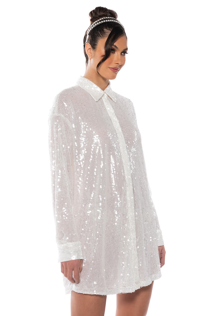 ALL I DO IS SHINE SEQUIN MINI DRESS