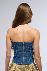 ALL OVER DENIM CORSET TOP