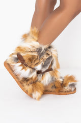 AZALEA WANG COZY WITH YOU FLAT BOOTIE IN BEIGE