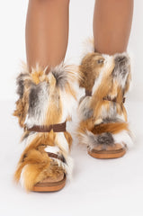 AZALEA WANG COZY WITH YOU FLAT BOOTIE IN BEIGE