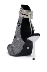 AZALEA WANG ELENYI BLACK RICH AF RHINESTONE PUMP