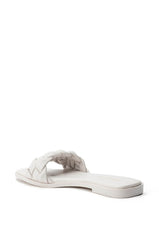 AZALEA WANG BODEGA BRAIDED FLAT SANDAL IN WHITE