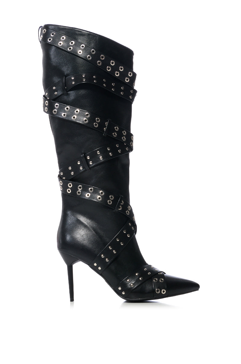 AKIRA GOLD BLACKWOOD BLACK TIE SANDAL