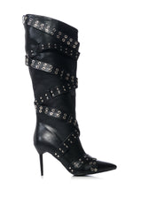 AKIRA GOLD BLACKWOOD BLACK TIE SANDAL