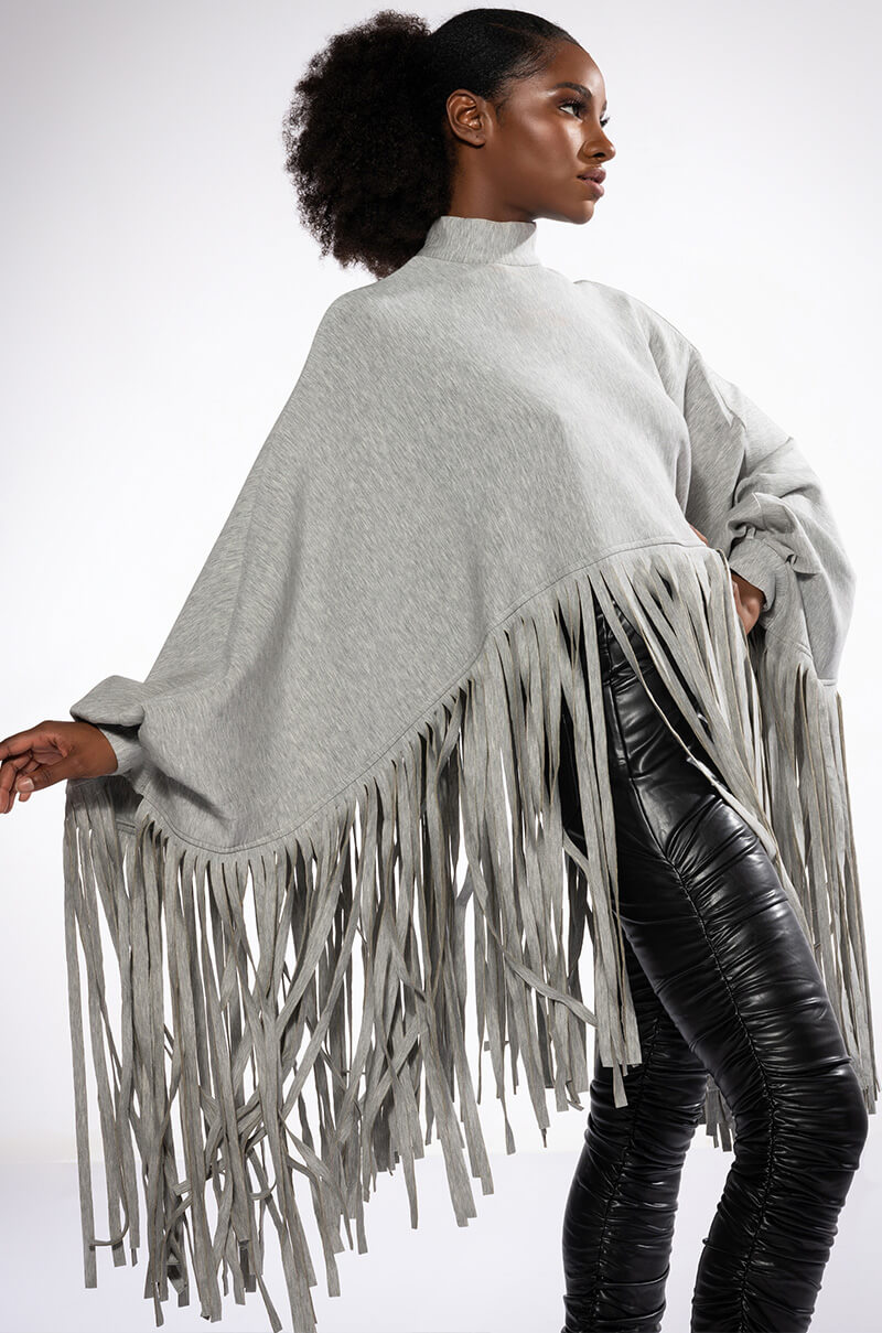 CITY GIRL FRINGE SWEATSHIRT