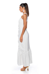 DANCE WITH ME RUCHED WAIST SLEEVELESS MAXI DRESS